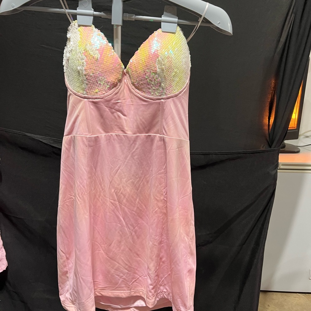 Hello Molly Pink Sequin Chemise